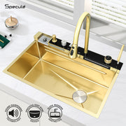Piano finish golden kitchen sink for modern Indian kitchens